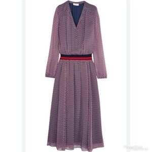 Tory Burch Velma dress longsleeves V-neck stretchable waist workwear small